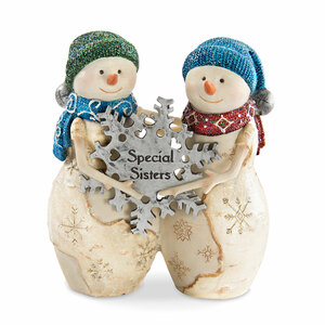 Sisters by The Birchhearts - 4.5" Snowwomen holding snowflake