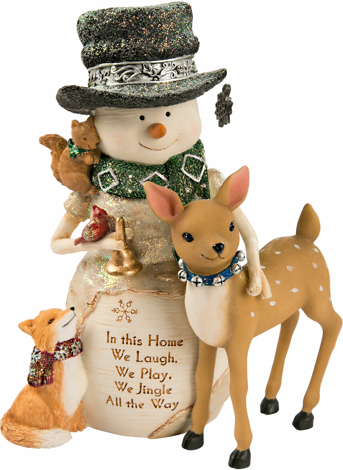 Home by The Birchhearts - Home - 6.5" Snowman with a Deer & Fox