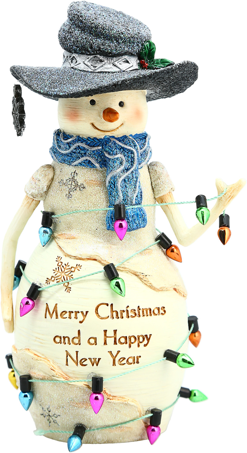 New Year by The Birchhearts - New Year - 6" Snowman with String Lights