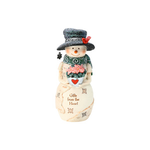 From the Heart by The Birchhearts - 5" Snowman with Poinsettia