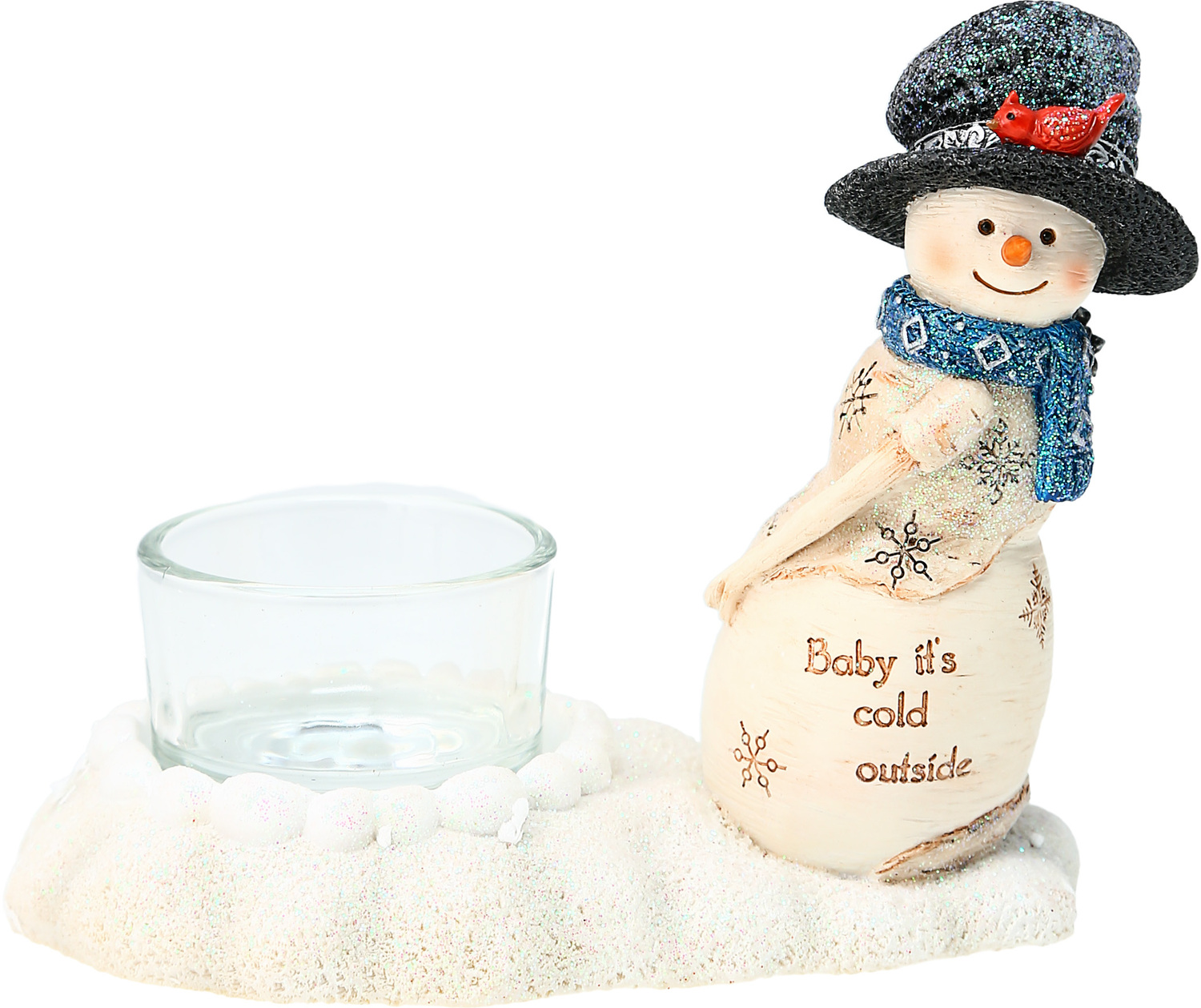 Cold Outside by The Birchhearts - Cold Outside - 4.5" Snowman with Tea Light Holder
