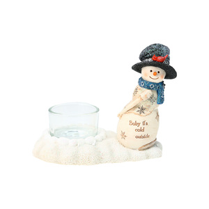 Cold Outside by The Birchhearts - 4.5" Snowman with Tea Light Holder