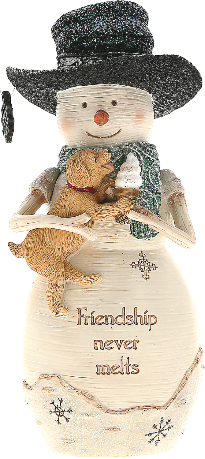 Friendship by The Birchhearts - Friendship - 6" Snowman Holding Puppy