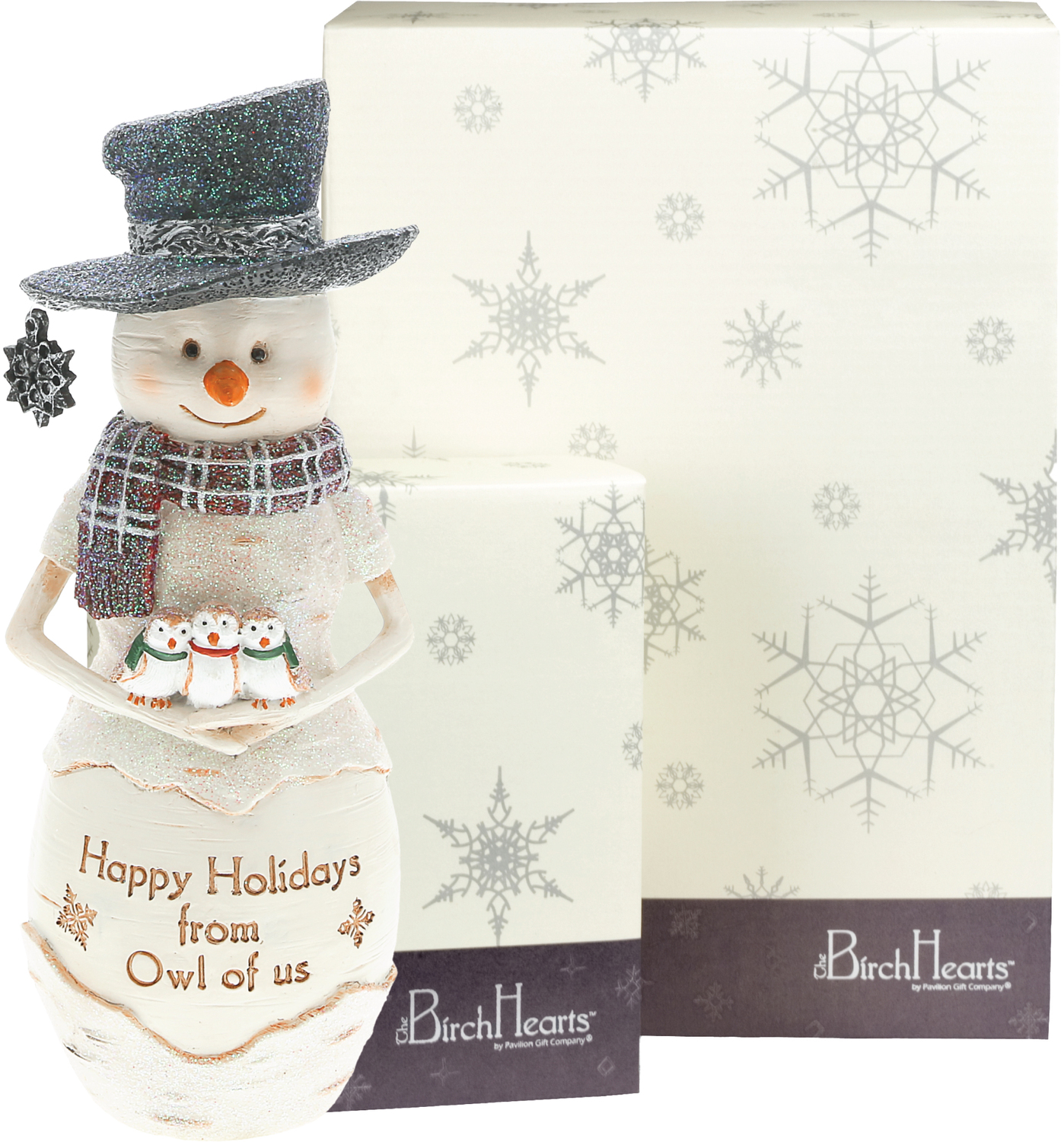 Owl Holidays by The Birchhearts - Owl Holidays - 6" Snowman Holding Owls