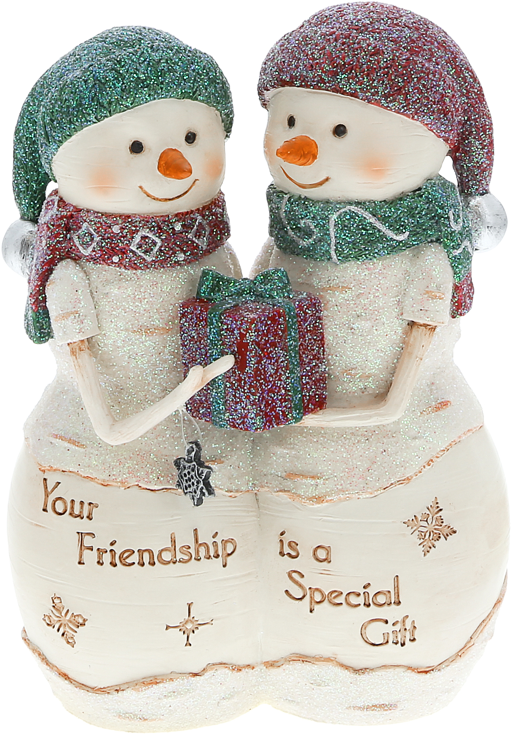 Friendship Gift by The Birchhearts - Friendship Gift - 4.5" Snowcouple Holding a Gift