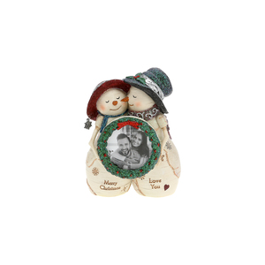 Christmas Love by The Birchhearts - 4.5" Snowcouple Holding a Frame