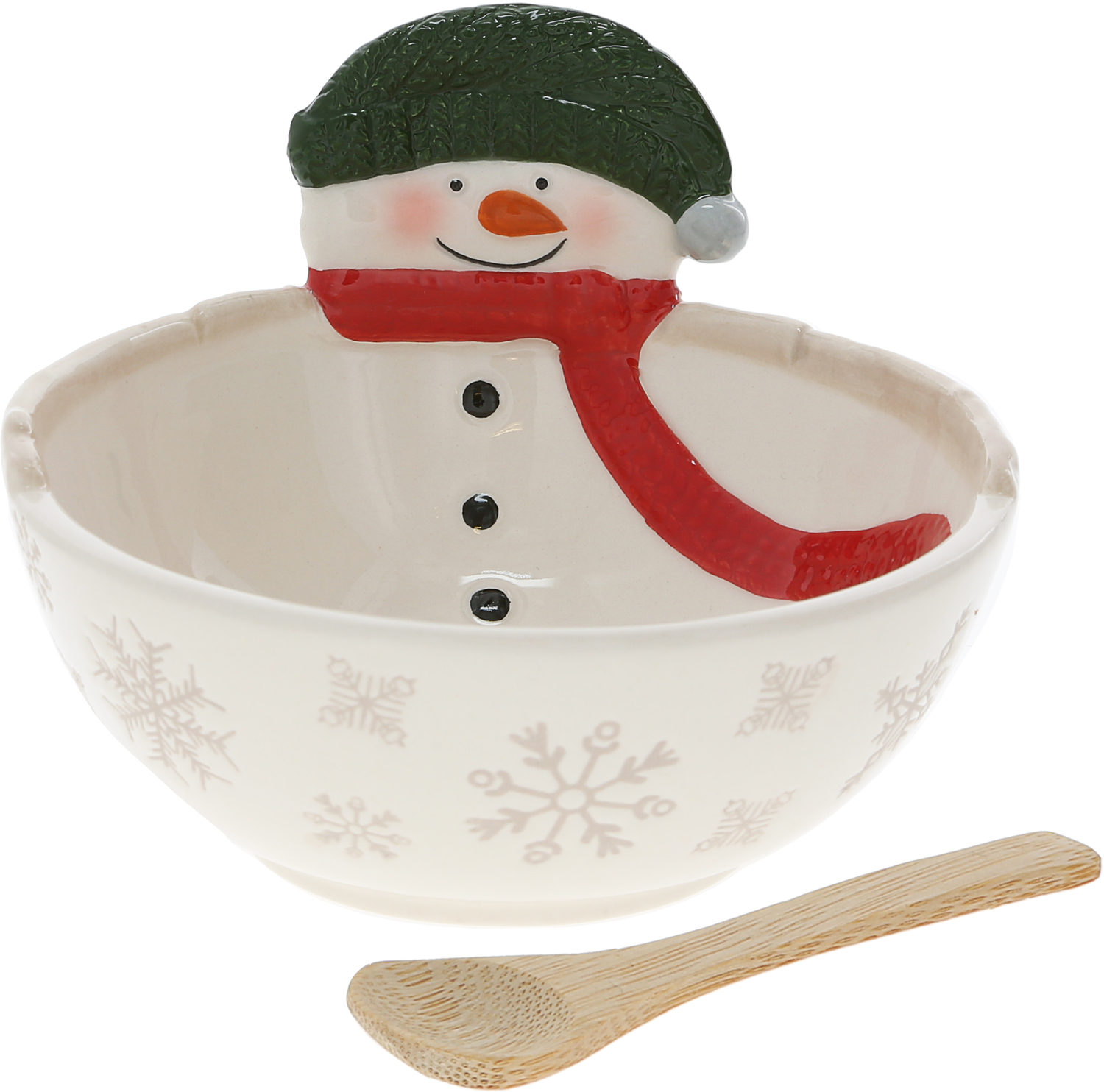 Snowball by The Birchhearts - Snowball - 4.5" Ceramic Bowl with Bamboo Spoon