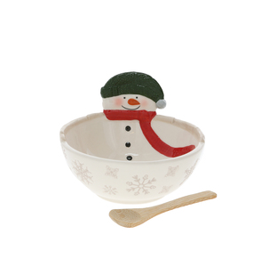 Snowball by The Birchhearts - 4.5" Ceramic Bowl with Bamboo Spoon