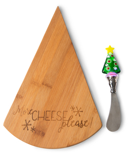 More Cheese by Holiday Hoopla - Bamboo Cheese Board with LED Spreader