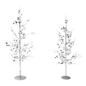 Silver by Holiday Hoopla - 25" & 22" Decorative Gemmed Trees (Set of 2)