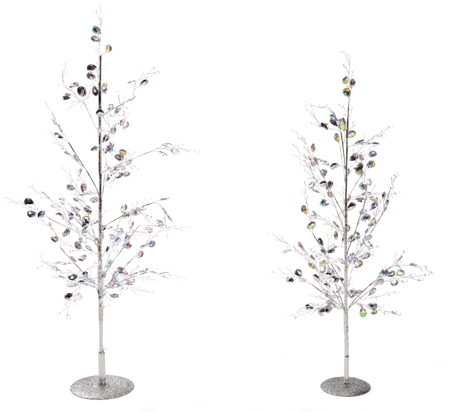 Iridescent by Holiday Hoopla - Iridescent - 25" & 22" Decorative Gemmed Trees (Set of 2)