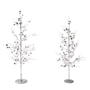 Iridescent by Holiday Hoopla - 25" & 22" Decorative Gemmed Trees (Set of 2)