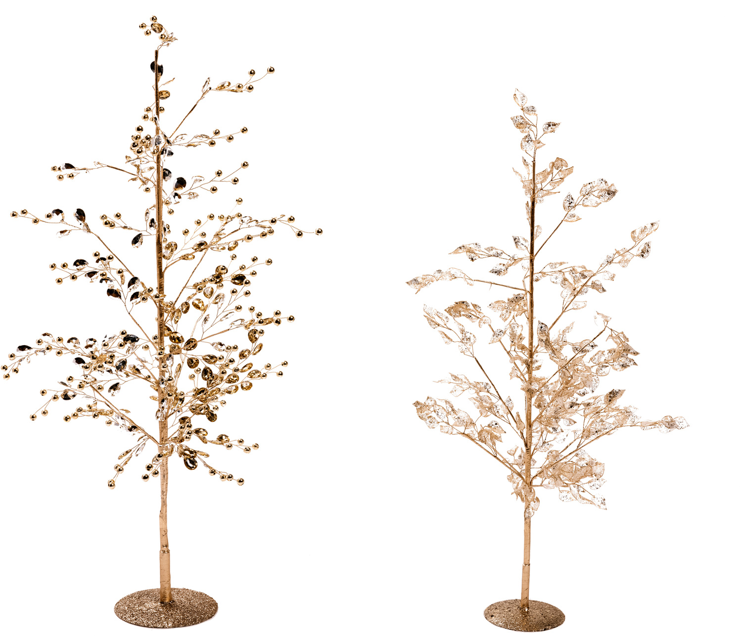 Gold by Holiday Hoopla - Gold - 25" & 22" Decorative Gemmed Trees (Set of 2)