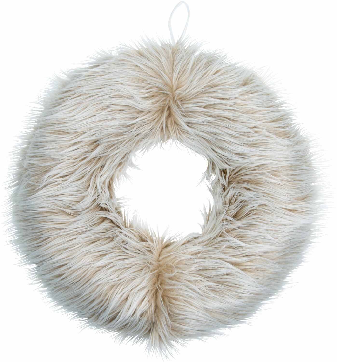 Cream Faux Fur by WarmHearts - Cream Faux Fur - 19" Wreath