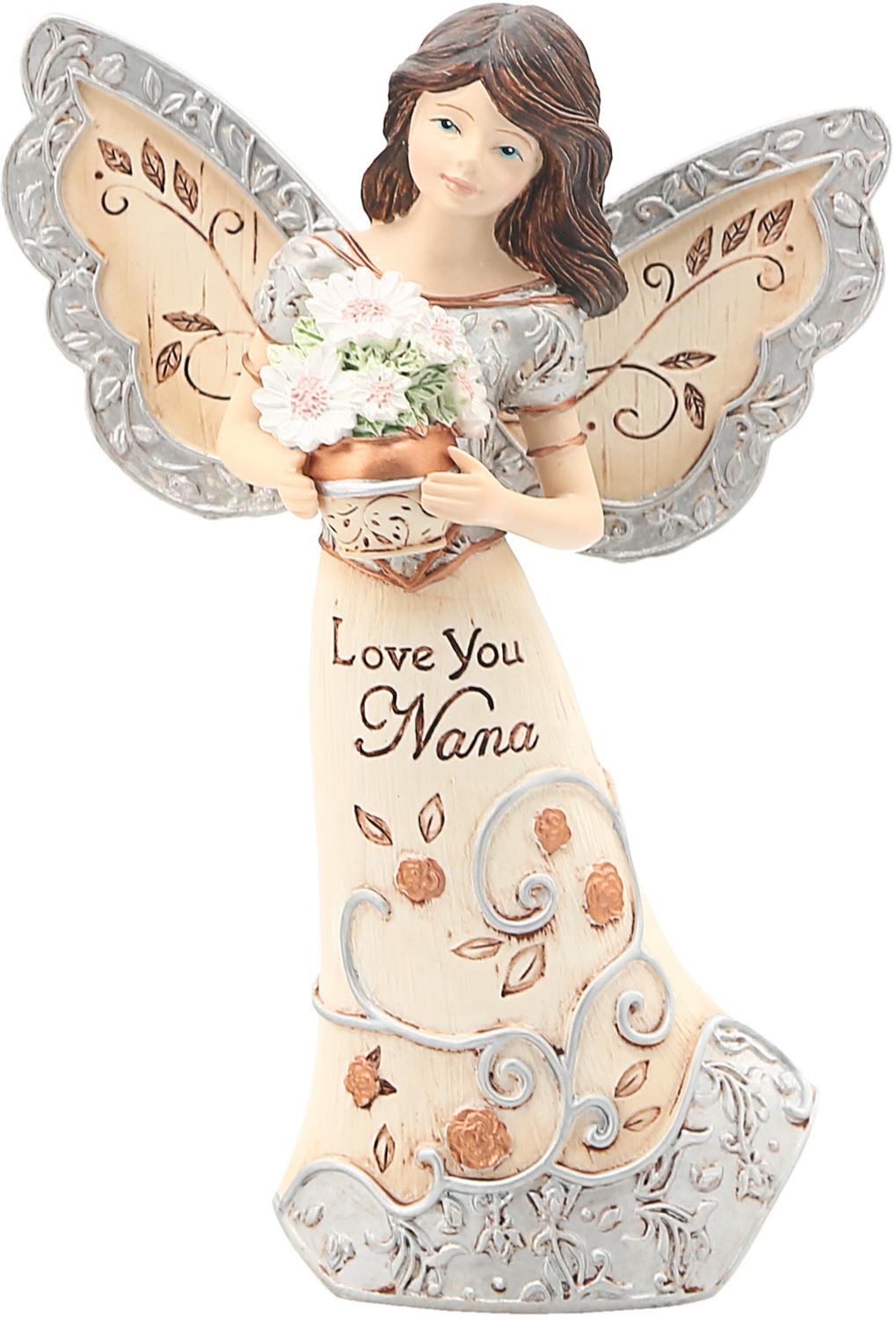 Love You Nana by Elements - Love You Nana - 5.5" Angel Holding Flowers