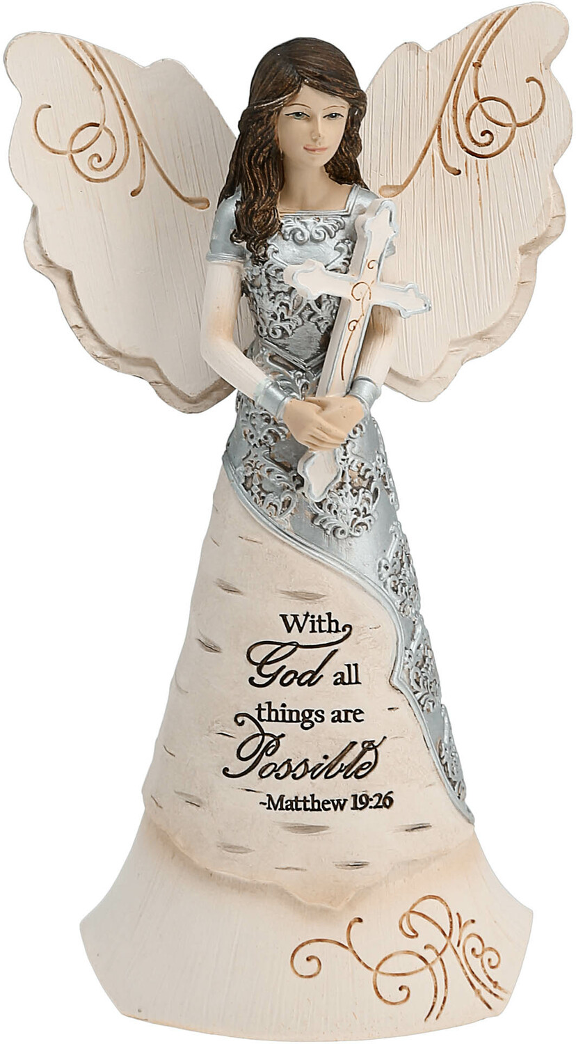 Faith by Elements - <em>With God</em> - Angel Figurine, 6.5 in -