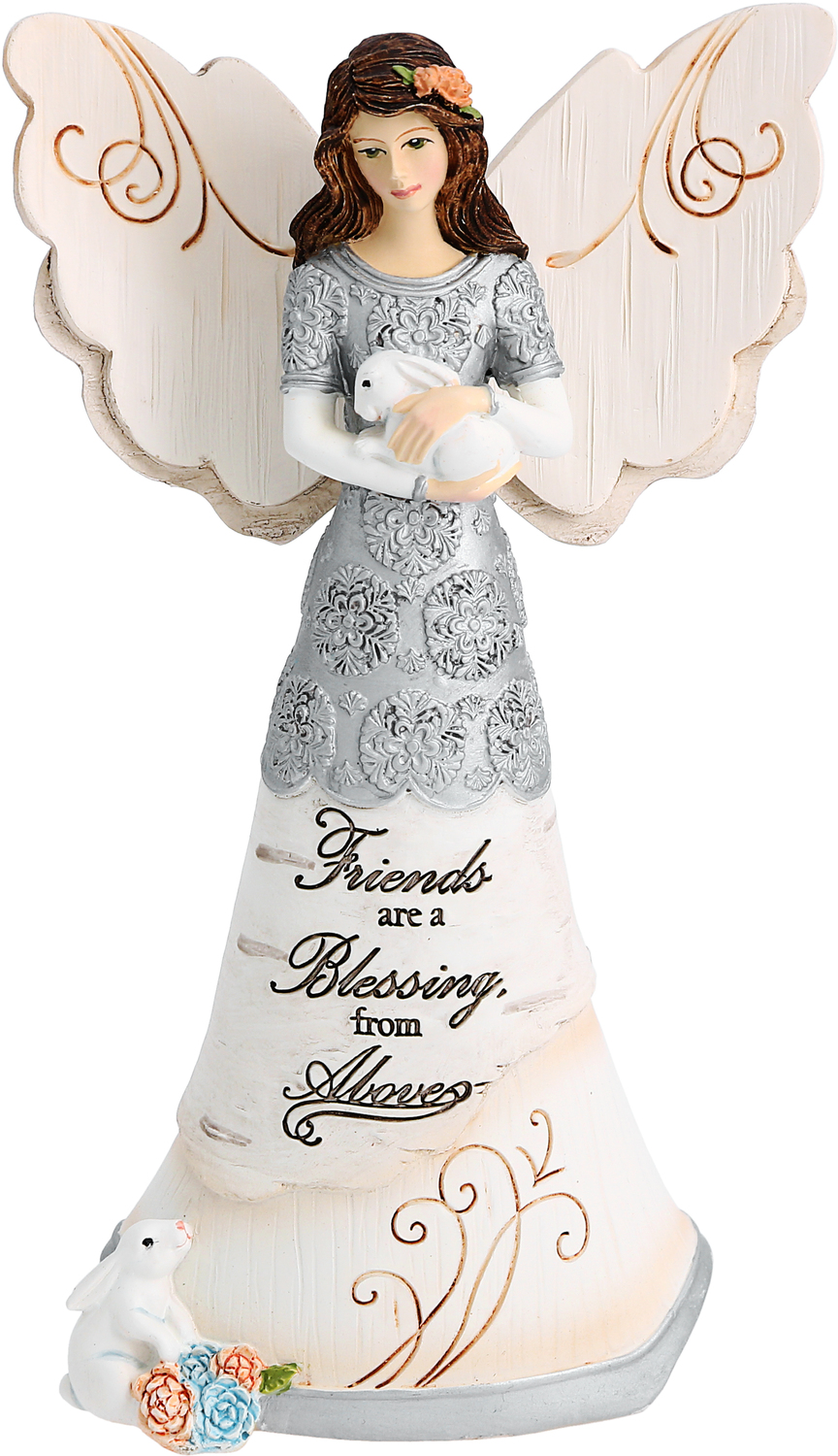Friends are a Blessing by Elements - Friends are a Blessing - 6" Angel Holding Bunny