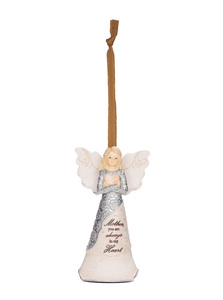 Mother by Elements - 4.5" Angel Holding Heart Ornament