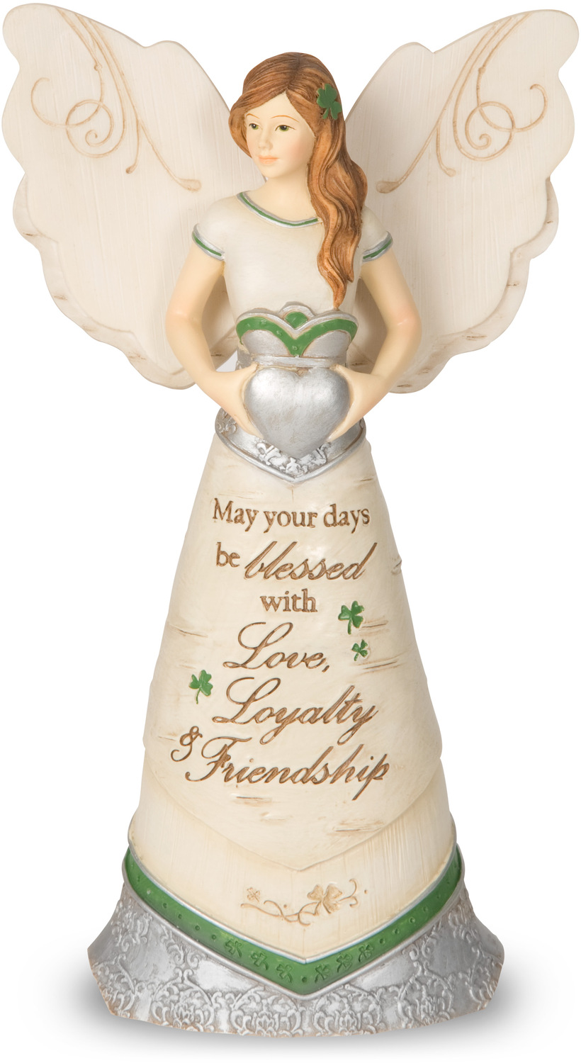 Irish Blessing by Elements - Irish Blessing - 6.5" Angel with Claddagh