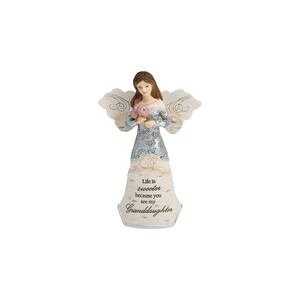 Granddaughter by Elements - 5.5" Angel Holding Flowers
