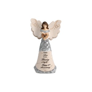 50th Anniversary by Elements - 6" Angel Holding 50th Heart