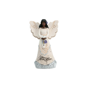 Bless this Home by Elements - 6" EBN Angel Holding Bird House