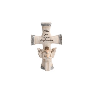Confirmation Boy by Elements - 5.5" Cross with Angel