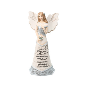 Love You Mom by Elements - 7.5" Angel Holding Flowers