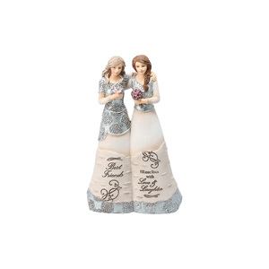 Best Friends by Elements - 6" Double Figurine Holding Flowers