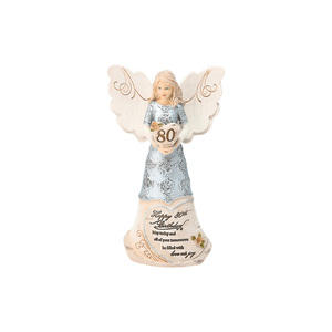 80th Birthday by Elements - 6" Angel Holding a Heart