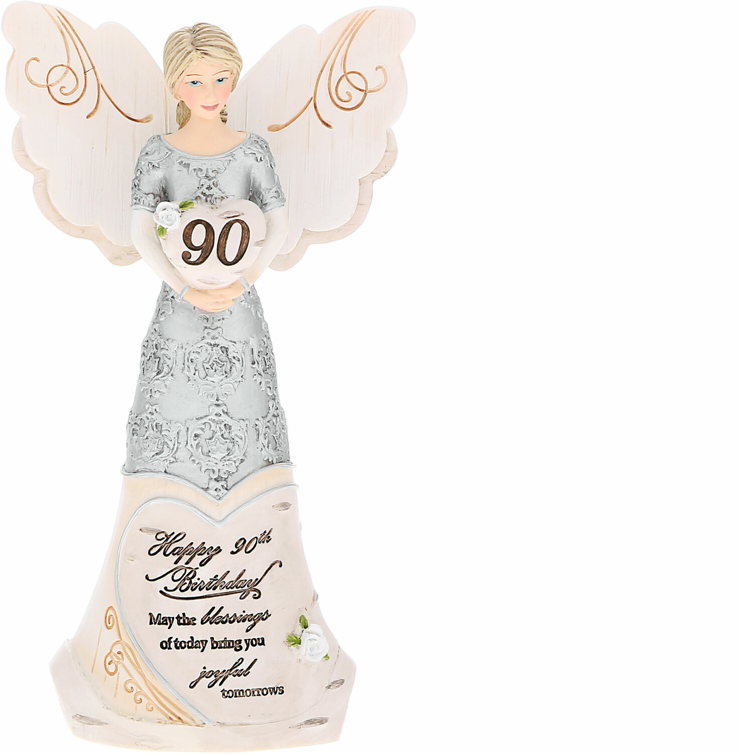 90th Birthday by Elements - 90th Birthday - 6" Angel Holding Heart