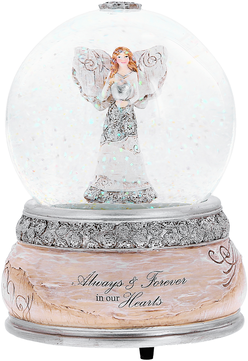 Forever in Our Hearts by Elements - Forever in Our Hearts - LED Lit, 100mm Musical Water Globe