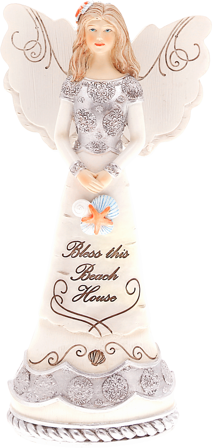 Beach House by Elements - Beach House - 7.5" Angel Holding Shells