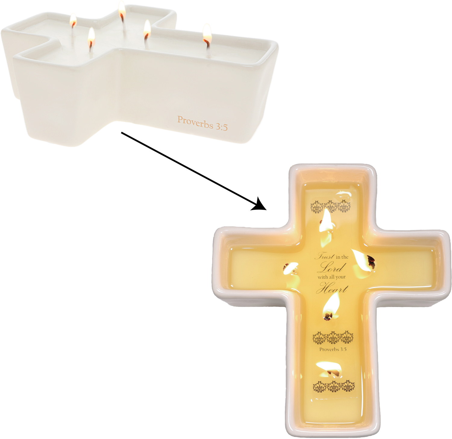 Trust in the Lord by Elements - Trust in the Lord - 12 oz - 100% Soy Wax Reveal 5 Wick Candle Scent: Tranquility