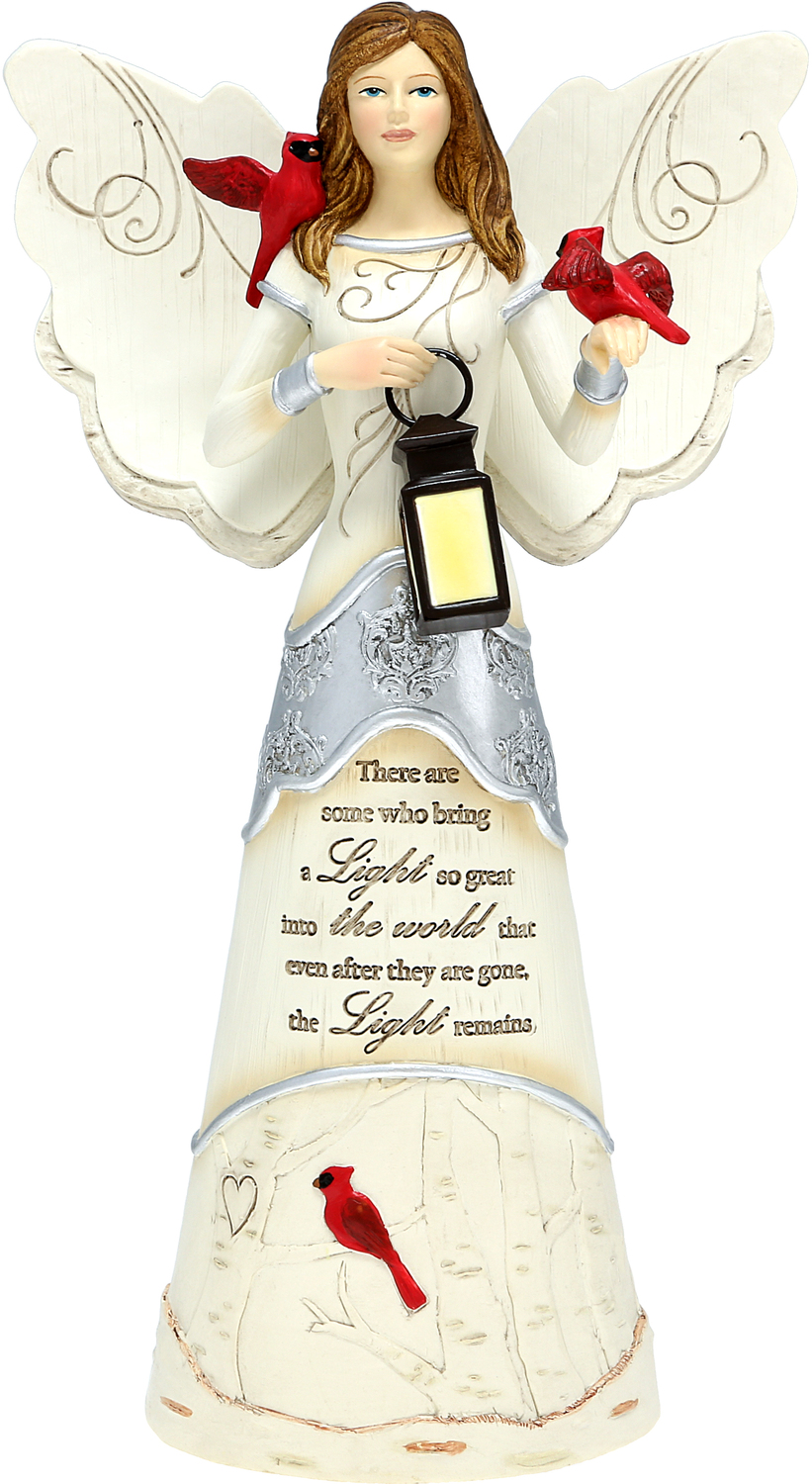 Light Remains by Elements - Light Remains - 9" Angel Holding Lantern