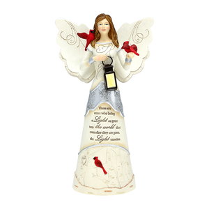Light Remains by Elements - 9" Angel Holding Lantern