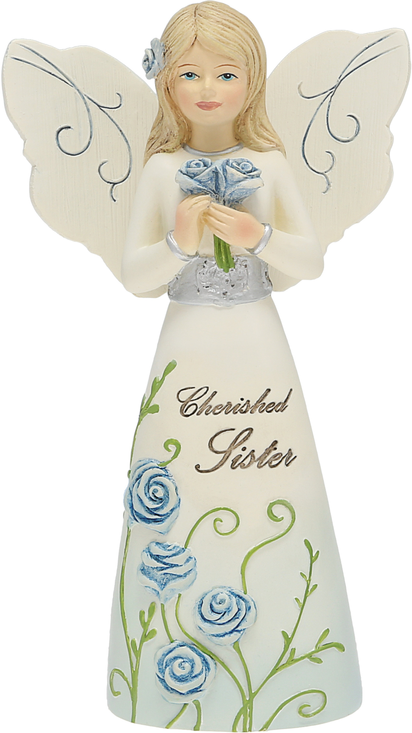 Sister by Elements - Sister - 5" Angel Holding Roses