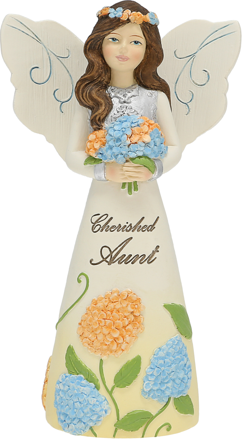 Aunt by Elements - Aunt - 5" Angel Holding Hydrangeas