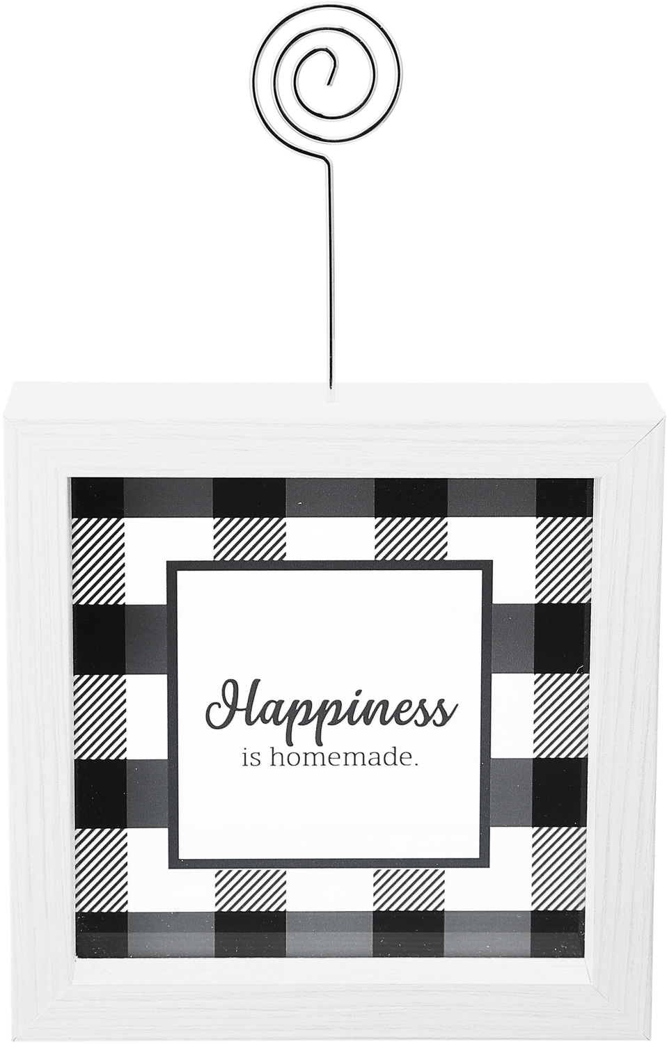 Happiness by Farmhouse Family - Happiness - 5" Framed Glass Plaque with Photo Clip