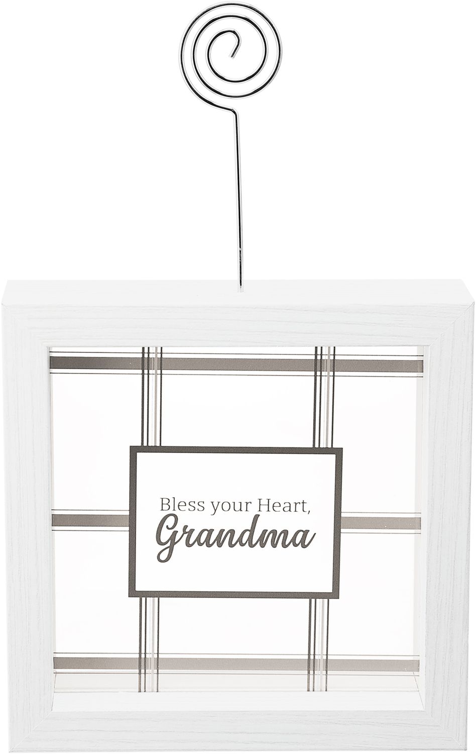 Grandma by Farmhouse Family - Grandma - 5" Framed Glass Plaque with Photo Clip