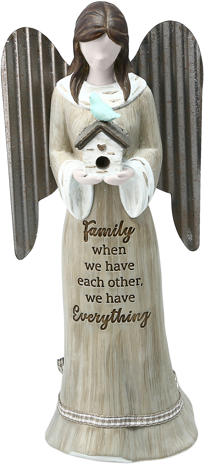 Family by Farmhouse Family - Family - 7.5" Angel Holding Birdhouse 