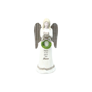 Home by Farmhouse Family - 6" Angel Holding Wreath