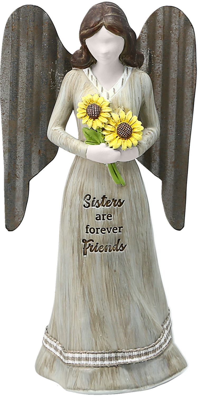 Sister by Farmhouse Family - Sister - 5" Angel Holding Sunflowers