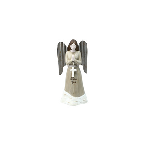 Bless You by Farmhouse Family - 4.5" Angel Holding Cross Ornament