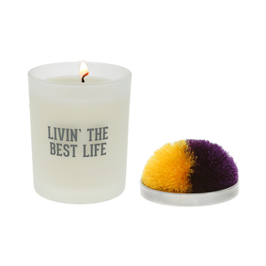 Best Life - Purple & Yellow by Repre-Scent - 5.5 oz - 100% Soy Wax Candle with Pom Pom Lid
Scent: Tranquility