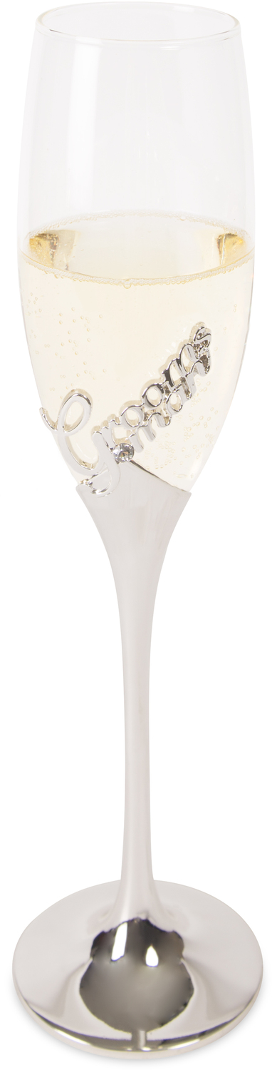 Groomsman by Glorious Occasions - Groomsman - 8 oz Champagne Flute with Zinc Stem