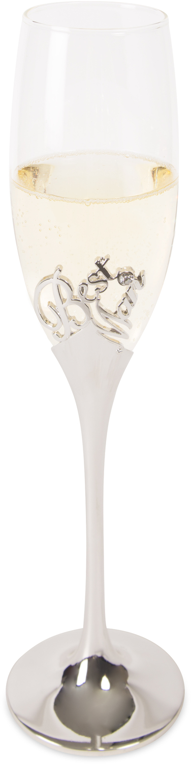 Best Man by Glorious Occasions - Best Man - 8 oz. Champagne Flute with Zinc Stem