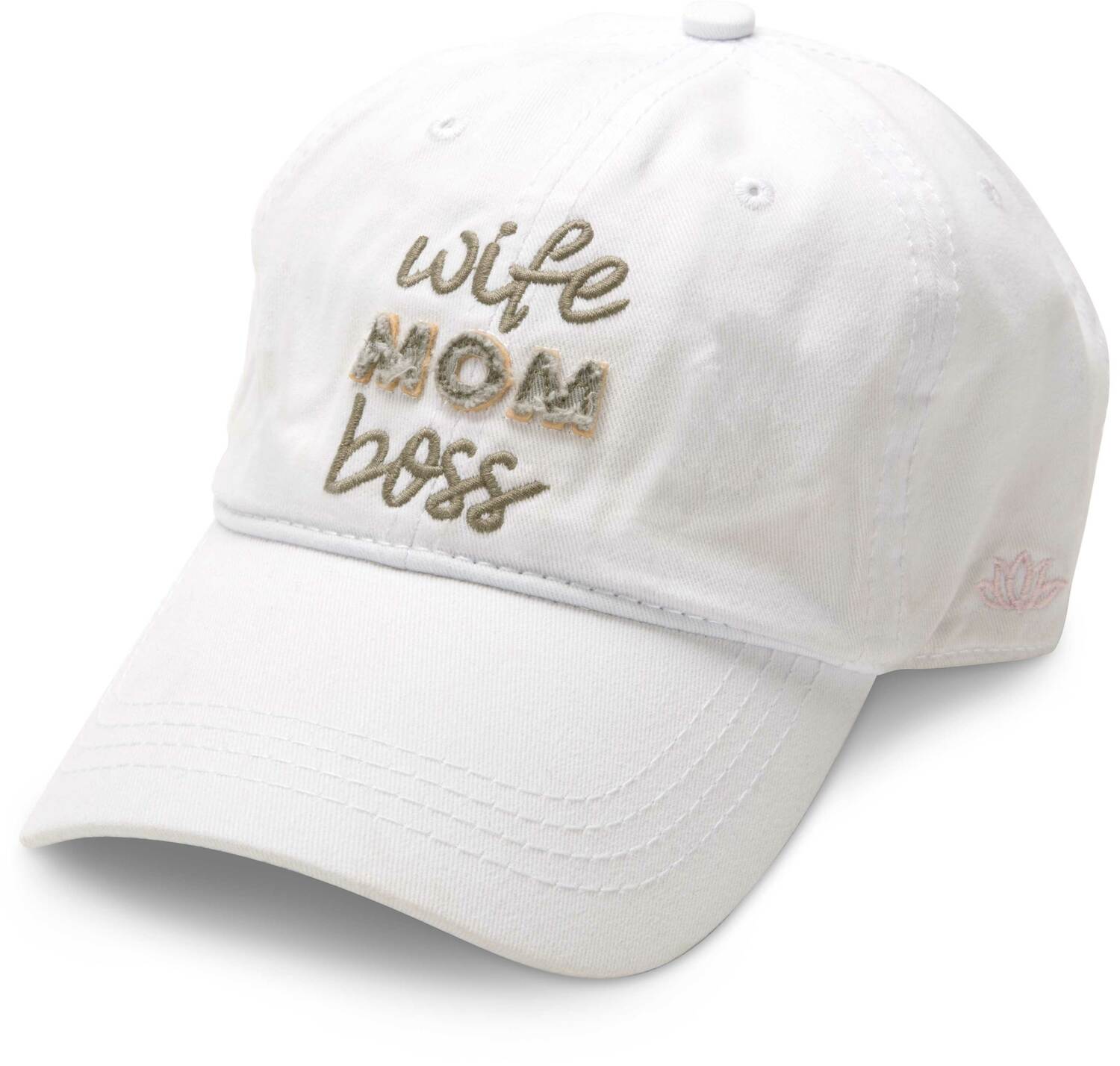 Wife Mom Boss by Mom Life - Wife Mom Boss - White Adjustable Hat