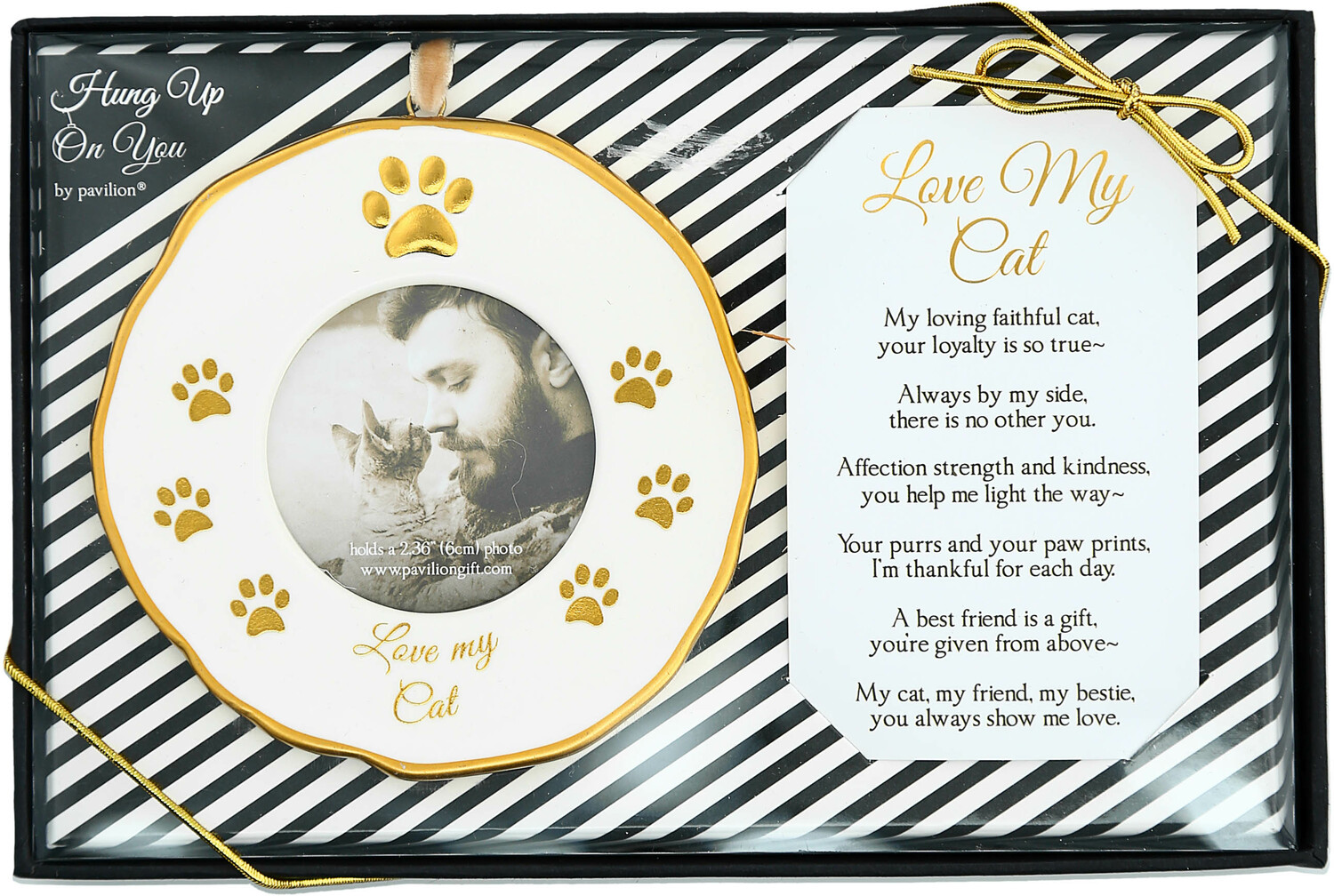 Cat  by Hung Up on You - Cat  - 4" Photo Frame Ornament
