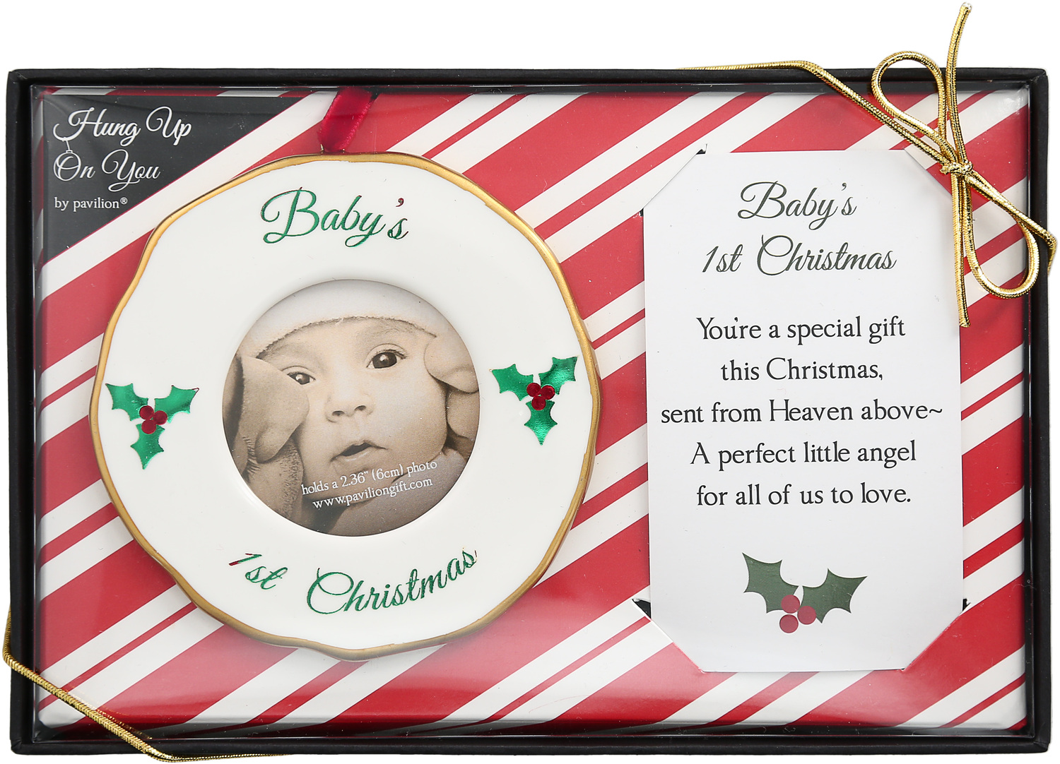 1st Christmas by Hung Up on You - 1st Christmas - 4" Photo Frame Ornament
